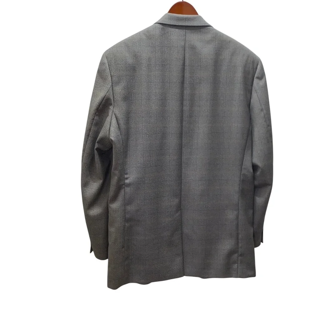 Lauren Ralph Lauren Mens 44L Grey Herringbone Glen Check Blazer Paisley Lining